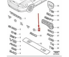 VOLVO S80 MK2 galinių durelių emblema Originali 31297267