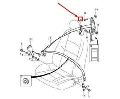 VOLVO V50 priekinių kairės pusės saugos diržų perjungimo varteliai Originalūs 39854721