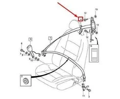 VOLVO V50 priekinių kairės pusės saugos diržų perjungimo varteliai Originalūs 39854721