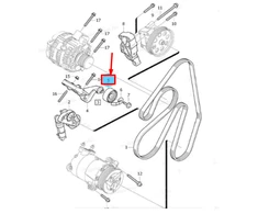 VOLVO V60 variklio V formos diržo kreipiamasis skriemulys Originalus 31359864