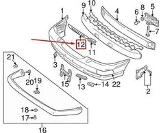 VOLVO V70 MK1 priekinis bamperis apatinė vidurinė grotelė Originali 9190034