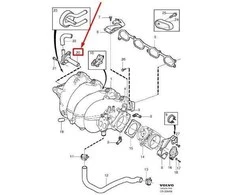 VOLVO V70 MK2 Įsiurbimo kolektoriaus oro vožtuvo nipelis 8631288 NAUJAS ORIGINALUS
