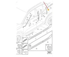 VOLVO XC40 Galinės Dešinės Durų Stiklo Kanalas Bėgio Apdaila Originali 31477935