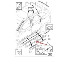 VOLVO XC60 apatinė priekinių dešiniųjų durų apdailos detalė originali 39819537