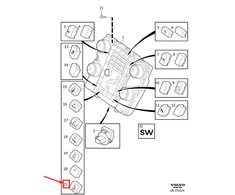 VOLVO XC60 centrinės konsolės vairo šildymo jungiklis Originalus 31324862