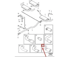 VOLVO XC60 MK1 Kairės Galinės R-Design Išmetimo Vamzdžio Pratęsimas 31392638 NAUJAS ORIGINALUS