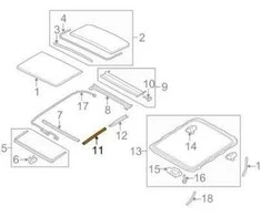 VOLVO XC60 MK1 priekinis kairysis stoglangio apvadas originalus 31352860