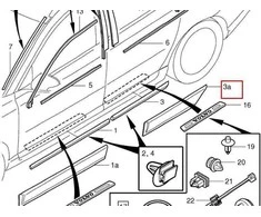 VOLVO XC70 MK3 Galinės Dešinės Durų Apatinė Apdaila 31276155 NAUJA ORIGINALI