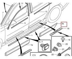 VOLVO XC70 MK3 Galinės Dešinės Durų Apatinė Apdaila 31276155 NAUJA ORIGINALI