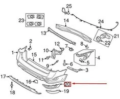 VOLVO XC70 P24 Galinės Bamperio Dešinės Pusės Atšvaito Rėmelis 30744514 NAUJAS ORIGINALUS