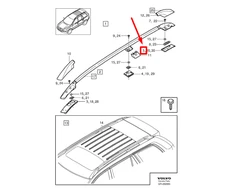 Volvo XC90 Galinė Dešinė Stoglangio Rėlė Originalus 8662967