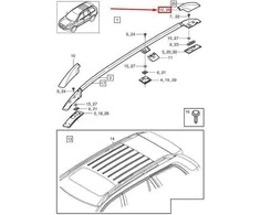 VOLVO XC90 MK1 Dešinės Galinės Stogo Bėgio Pabaigos Dangtelis 8620546 NAUJAS ORIGINALUS