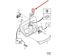 VOLVO XC90 MK1 galinės rankenos apdaila dešinės pusės durims 39973463 Originali