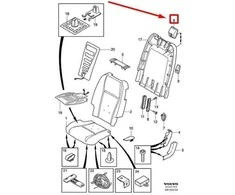 VOLVO XC90 MK1 Galinės sėdynės atlaisvinimo rankena 39998519 NAUJA ORIGINALI