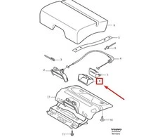 VOLVO XC90 MK1 Galinės sulankstomos sėdynės fiksatoriaus atlaisvinimo rankenėlė 9475518 Originali