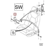 VOLVO XC90 MK1 Priekinio Sėdynės Diržo Užsegimas 6841697 NAUJAS ORIGINALUS