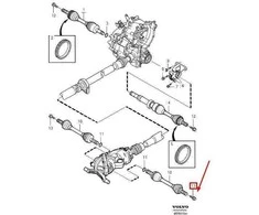 VOLVO XC90 MK1 varomojo veleno stebulės varžtas 30670602 NAUJAS GENUINALUS