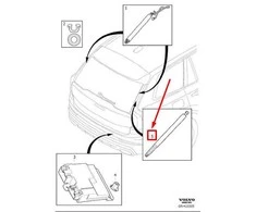 VOLVO XC90 MK2 galinio kairiojo liuko pakėlimo atrama Originali 31420214