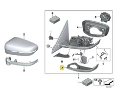 Žemyns Veidrodis Bmw 3 G20 G21 Originalus 51167498211