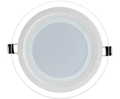 12W 4000K LED Panelė Apvali Stikliniu Rėmeliu natūrali Balta Šviesa
