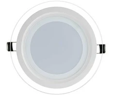 12W 4000K LED Panelė Apvali Stikliniu Rėmeliu natūrali Balta Šviesa