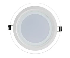 18W 3000K LED Panelė Apvali Stikliniu Rėmeliu Šilta Balta Šviesa