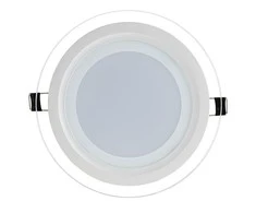 18W 4000-4500K LED panelė apvali stikliniu rėmeliu natūrali šviesa