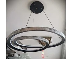 60W 3000-6000K LED pakabinamas šviestuvas juodas su nuotolinio valdymo pulteliu