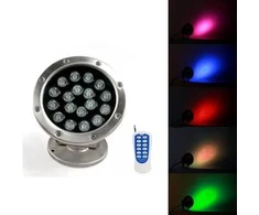 IP68 DC12V RGB 18W LED Šviestuvas su nuotolinio valdymo pulteliu