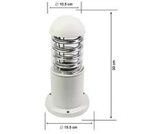 Lauko šviestuvas pastatomas baltas IP65 30cm