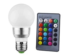 LED RGBW E27 lemputė su pulteliu keičianti spalvas