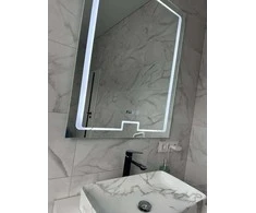 LED Veidrodis su anti-rasojimo funkcija, laikrodžiu ir termometru 80x100cm