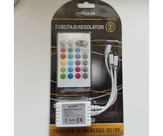 RGB 2 krypčių 12V valdiklis LED juostai su IR valdymo pultu