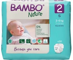 Abena BAMBO NATURE ekol. sauskelnės 2 (3-6kg), 30vnt.
