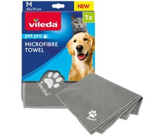 VILEDA Mikropluoštas Pet Rankšluostis M mikropluošto rankšluostis – vidutinio dydžio mikropluošto rankšluostis augintiniams.