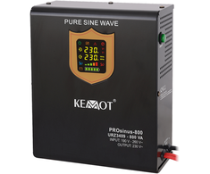KEMOT PROsinus-800 Sieninis nepertraukiamo maitinimo šaltinis, su įkrovimo funkcija 12V 230V 800VA/500W