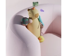 Asobu - Bestie Capybara - 460 ml Insulated Bottle with Straw