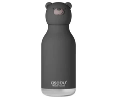 Asobu - Bestie Juodas Bear - 460 ml Insulated Bottle with Straw