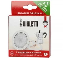 Bialetti – 3 sandarikliai + sietelis Bialetti 2tz Aliuminio kavos virimo aparatams