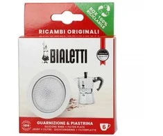 Gasket and filter plate for Bialetti Induction 6-cup moka pots