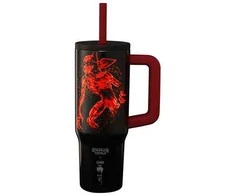 Bialetti - kelioninis puodelis su šiaudeliu ir rankena „Stranger Things“ 900 ml - šviečia tamsoje