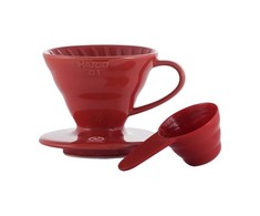 Hario V60-01 keramikinis kavos lašintuvas raudonas