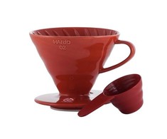 Hario V60-02 keramikinis kavos lašintuvas raudonas