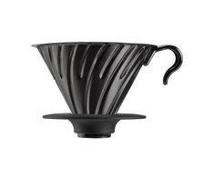 Hario V60-02 Metalinis lašintuvas su silikoniniu pagrindu - Juodas