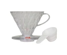Skaidrus plastikinis lašintuvas Hario V60-02