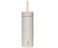 MiiR - Sipper šiaudelio formos buteliukas, smėlio spalvos, 470 ml