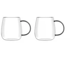Vialli Design - 2 puodelių rinkinys Bolla su pilka rankena 400ml