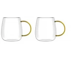 Vialli Design - 2 puodelių rinkinys Bolla su Yelloe rankena 400ml