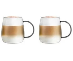 Vialli Design - 2 puodelių rinkinys Bolla su pilka rankena 400ml