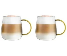 Vialli Design - 2 puodelių rinkinys Bolla su Yelloe rankena 400ml